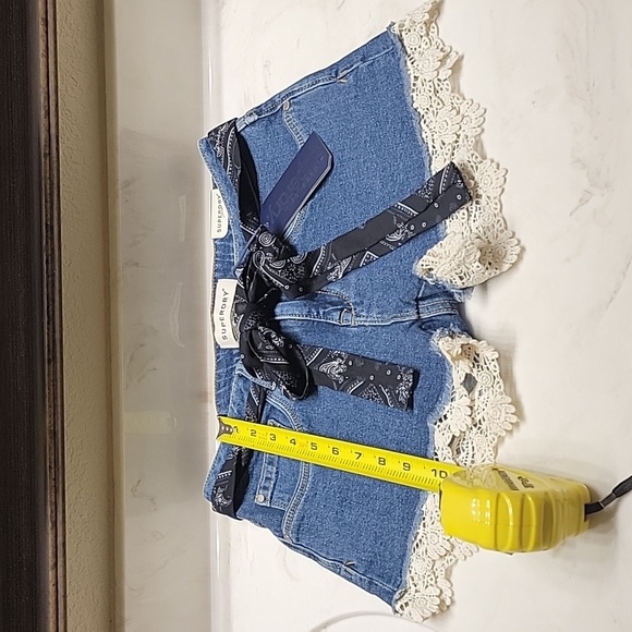 NWT Superdry blue jean and Lace Shorts size 27 - Picture 6 of 13